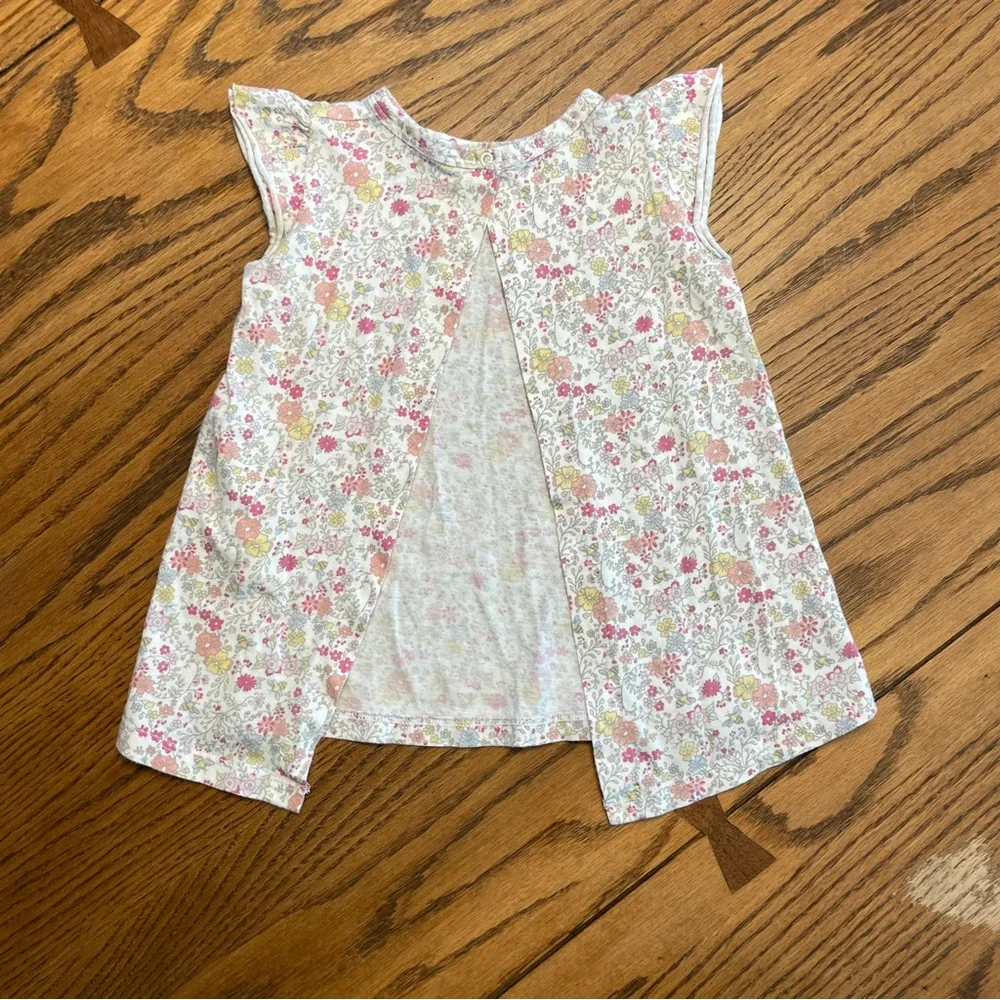 Burt's Bees Baby Floral Print Kids open back Blouse kids 6-9 months